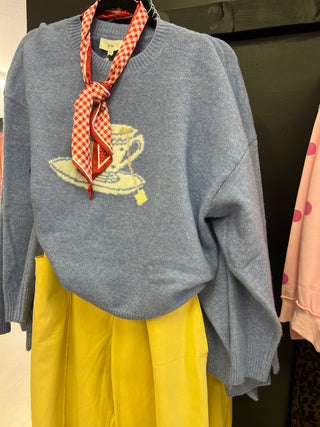 who has the tea oh me sweater