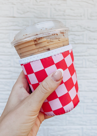 check me out iced coffee koozie