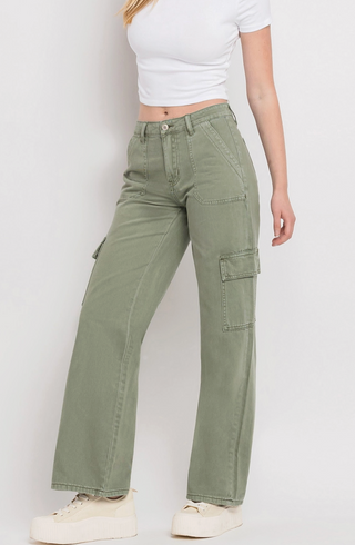 harper cargo olive denim | flying monkey