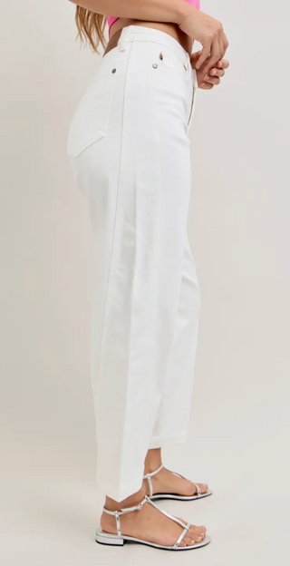 megan rigid barrel white denim | judy blue