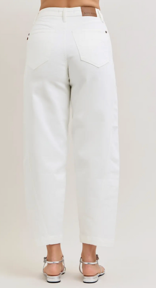 megan rigid barrel white denim | judy blue