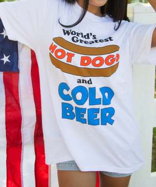 hot dog and cold beer graphic tee