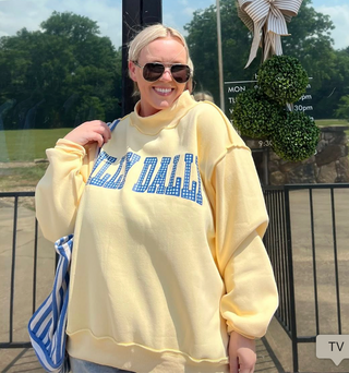dilly dally butter yellow mock sweatshirt