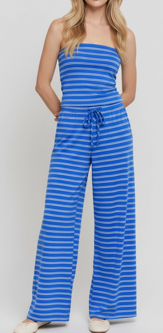 summer girlie striped blue set