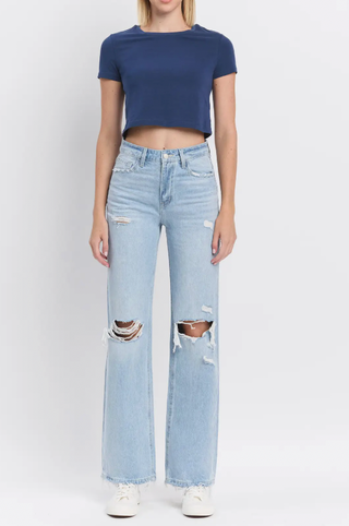 90's Vintage Super High Rise Flare Jeans | flying monkey