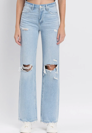 90's Vintage Super High Rise Flare Jeans | flying monkey