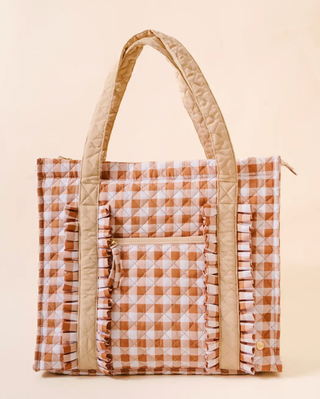 everyday ginghamg ruffle tote bag
