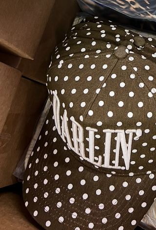 dalrin polka dot brown trucker hat