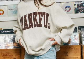 thankful heart mock sweatshirt