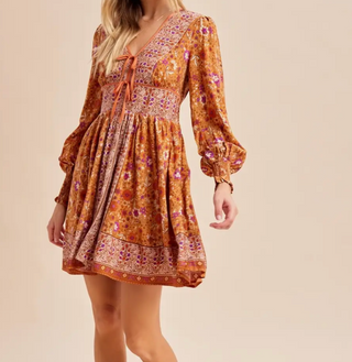 set the scene floral boho dress