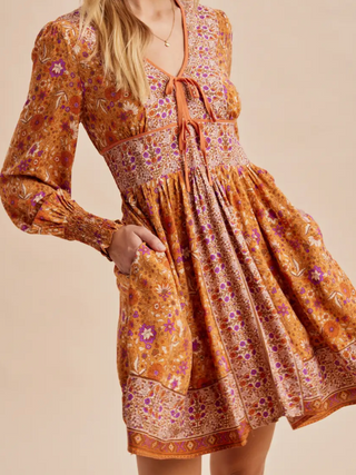 set the scene floral boho dress
