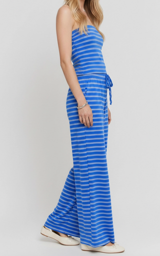 summer girlie striped blue set