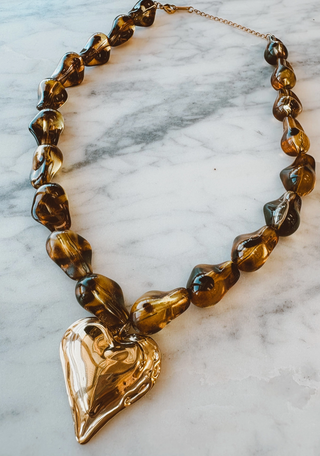 Torti beaded heart necklace